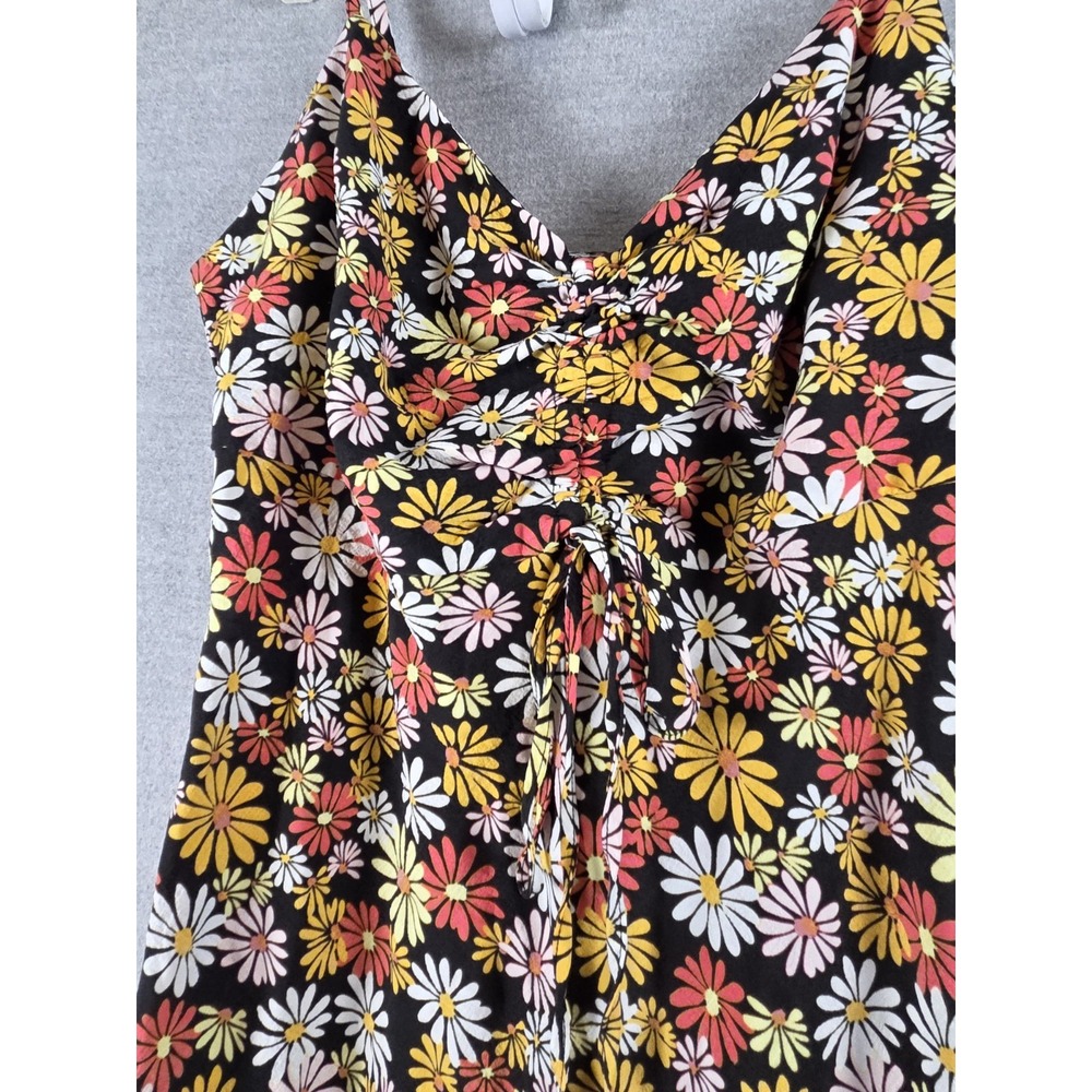 Forever 21 Floral Maxi Sun Dress 0X XL Bold Daisies Boho Festival Whimsigoth